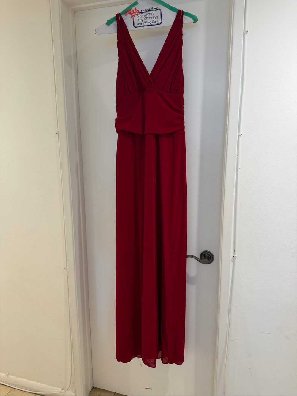 Laundry By Shelli Segal Burgundy V-Neck Maxi Dress